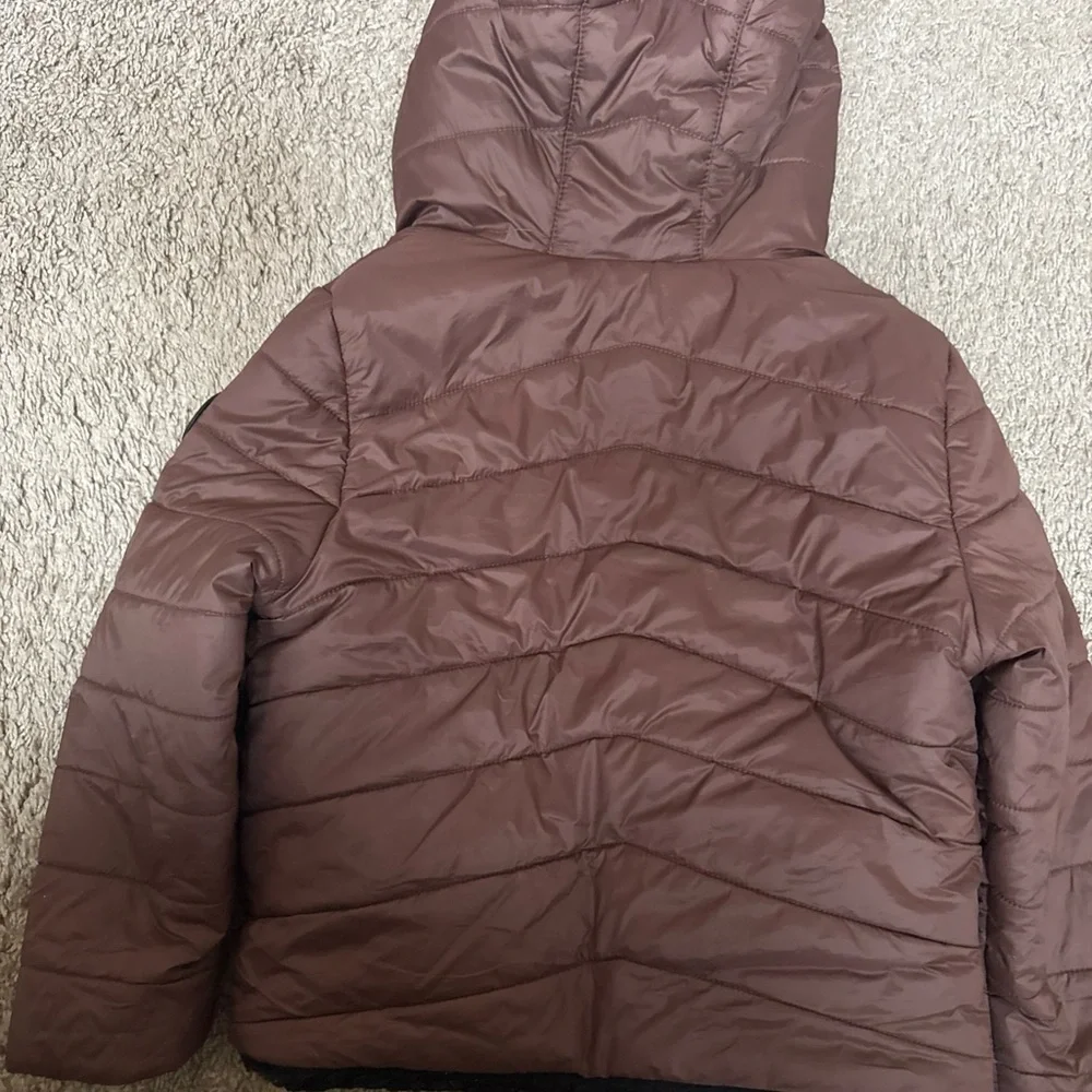 Michael Kors Brown Quilted Hooded Jacket